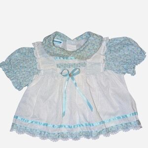 Vintage 80s JCPenney Toddletime Floral Polka Dot Baby Top